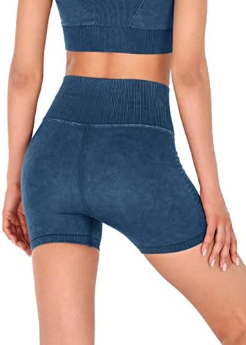 Obodos bešavne joge kratke hlače za žene rebrastina visoko struka teretana vježbati atletski ležerne kratke hlače