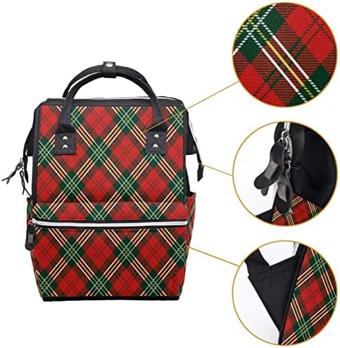 Guerotkr putnički ruksak, ruksak za pelena, ruksak pelena, božićni romb crveni zeleni vintage