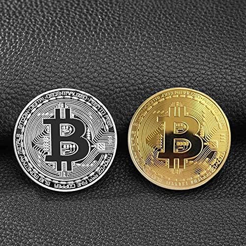 1 Kreativna suvenirnica pozlaćena replika komemorativna kovanica Bitcoin Fizička kolekcija Bitcoin Fizički komemorativni poklon-Sjedinjene