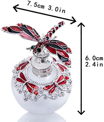 Yu Feng 40ml Crvena Dragonfly Dekorativna boca parfema i 25ml Vintage Bejeweled Cvjetni ukrasni ukrasni Fancy Crystal Parfem boca