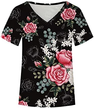 Najveća košulja za djevojke Jesen Ljeto kratki rukav meka udobna odjeća duboka v vrat pamuk grafički salon top ct ct