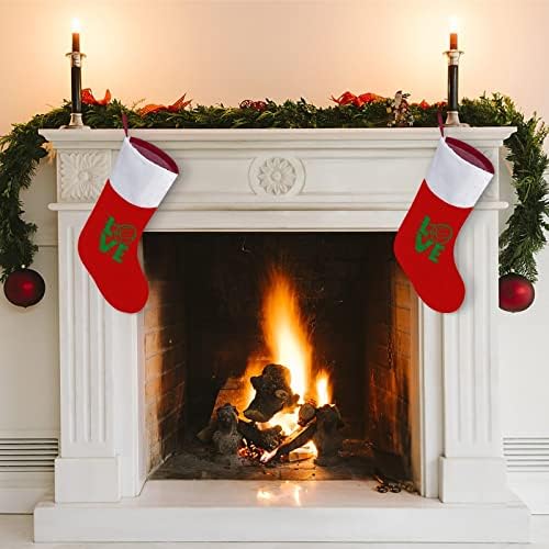 Odbojka ljubav Božićne čarape crveni baršun sa bijelom bombonom za bombone Xmas ukrasi i pribor za porodičnu zabavu