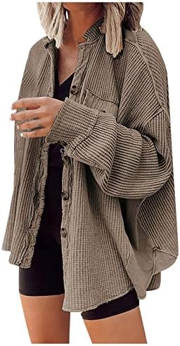 ZEFOTIM jakna za jaknu žene, ženska puna boja labava pahuljica ruhara pletenica pletena dugnjena dolje košulja za košursku jaknu
