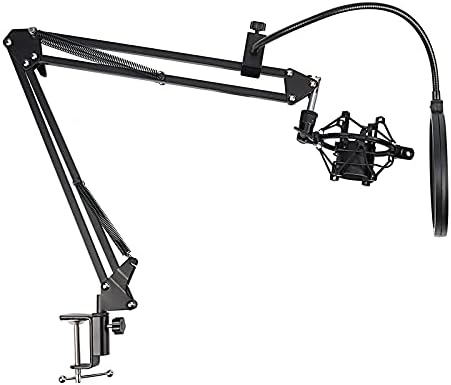 LMMDDP stalak za ruke sa makazama za mikrofon i Stezaljka za montažu stola & amp; NW Filter štit za vjetrobransko staklo & amp; metalni