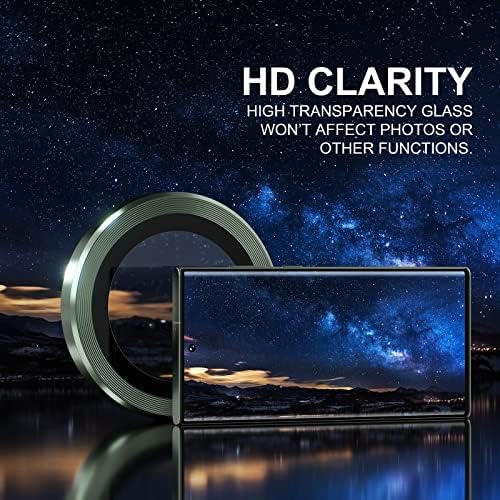 Choiche za Samsung Galaxy S23 Ultra zaštitnik sočiva kamere, kaljeno staklo otporno na ogrebotine sa Alloy Edge poklopcem kamere zaštitni ukras za zaštitu ekrana dodatna oprema za S23 Ultra 5G 2023-zelena