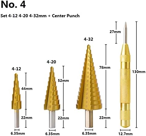 Korak burgije Set 3-13 -20 4-32mm sa centralnom bušilicom Titanuim obloženi drveni metalni konus burgija rupa rezač Set 1 set