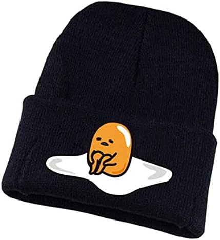 Wanhongyue Gudetama Anime Beanie Hat za muškarce Žene Unisex pletene manžetne kašike Zimska mekana topla kapa s lubanjem