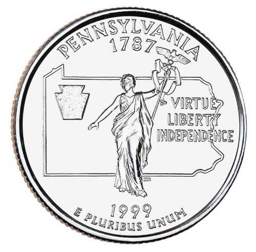 1999-D Pennsylvania State Quarter Bu Roll