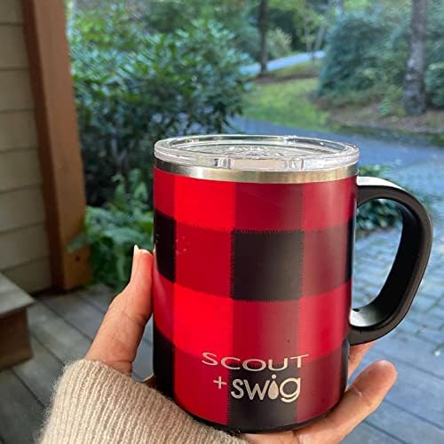 Swig Life + Scout Camper šolja, putna šolja od 12oz sa ručkom i poklopcem, Nerđajući čelik, može se prati u mašini za sudove, trostruko izolovana čaša za šolju za kafu u Cool Cat