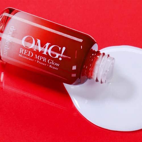 Dupli izazov OMG! Red MPR Glow Serum za lice i Primer, hidratantni, umirujući, umirujući, protuupalni i šminka Primer 1.05 Oz