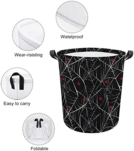 Noć vještica Spider Webs korpa za veš korpa torba za pranje kanta za skladištenje sklopiva visoka sa ručkama