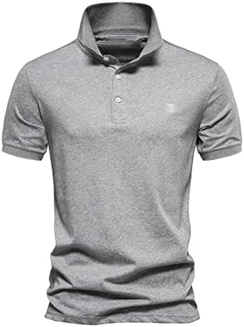 Muške golf košulje Classic Fit s kratkim rukavima Henley T-majice Gumb Rever ogrlica Polos Workout Business casual vrhovi