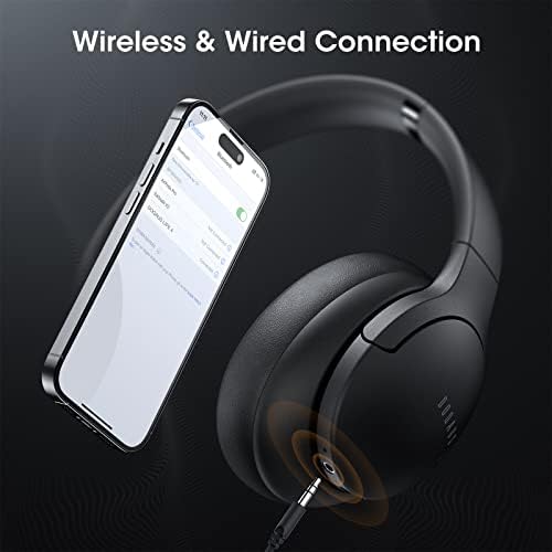 Doqaus Bluetooth slušalice bežične, 52h vrijeme reprodukcije Bluetooth 5.3 bežične slušalice preko ušiju sa ugrađenim HD mikrofonom, 3 EQ režima, HiFi Stereo zvuk, duboki bas, memorijske pene za uši, za telefon / računar