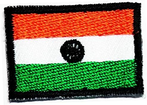 Mini mala zastava 0,6x1,1 inča. Indija Zastava Nacionalni amblem željezo na šini na poplavi Vojna taktička zastava Simbol Simbol Odjeća