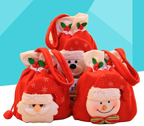 Doitool Božić flanel tkanina torba poklon torba prijenosni Cartoon Candy Handbag torbica Home dekoracije za Shopping Party Božić dekor
