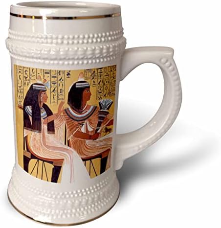 3Droza drevna egipatska umjetnost sjedila supruga i supruga par Egipat. - 22oz Stein šolja