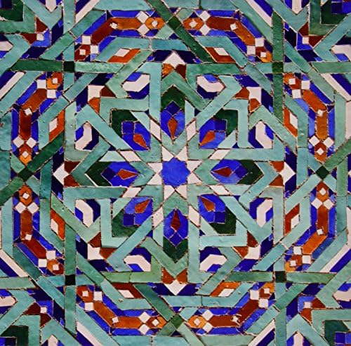 3drose ct_73581_4 Maroko, mozaik džamije Hassan Ii, detalji islamskih pločica-Af29 Kwi0019-Kymri Wilt-keramička pločica, 12-inčna