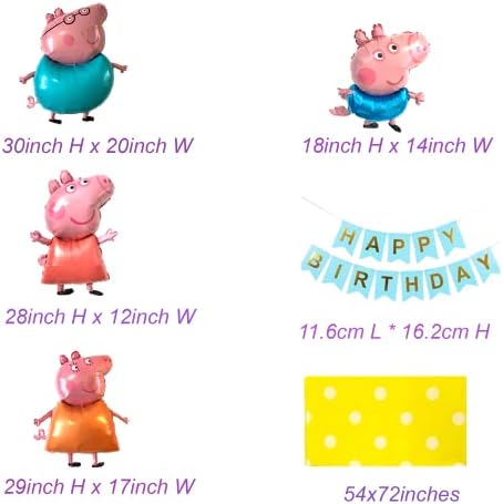 ?Pig Birthday Party Dekoracije | to uključuje svinja rođendan pozadina, stolnjak, svinja baloni, Peppa Pig ploče, Peppa Pig šalice,