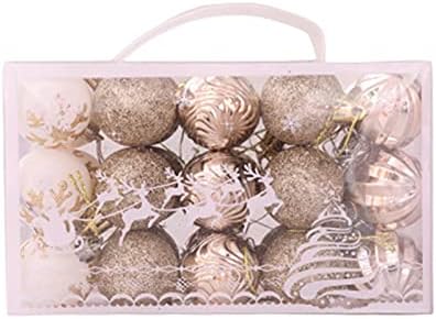 30kom Glitter Božić kugle - viseći privjesak pahuljica uzorak Mini Božić Ornament potrepštine za zabavu za kućni zid vrata Festival