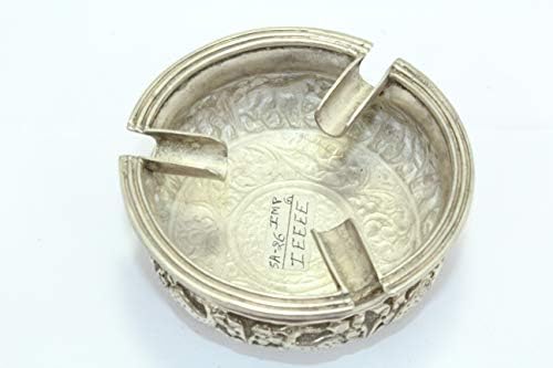 Rajasthan Gems Ashtray 925 Sterling Silver Tradicionalne ručno izrađene životinjske figure Ručno urezano