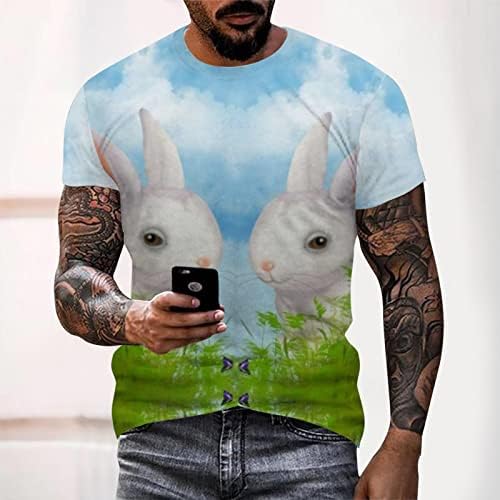 2023 NOVO Muški Easter Bunny Egg Festival Digitalna 3D tiskana majica T Top Bluza T majice Muška pamuk