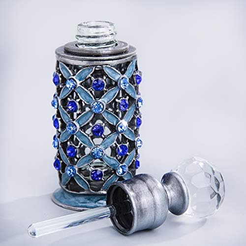 Yu Feng Vintage Leptir Flower Flower Parfem Boce prazan ukrasni antikni plavi kristalni stakleni parfemski boca za punjenje
