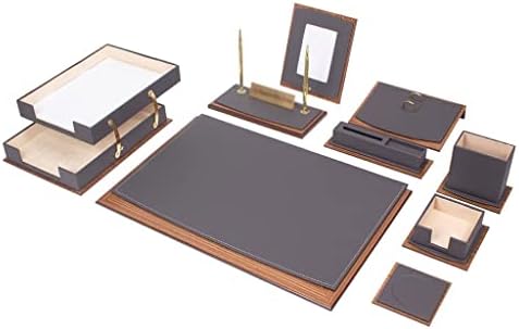 Zsedp kožni 11 komada set sa dvostrukim dokumentima u obliku ladice Organizator Office pribor za stolu