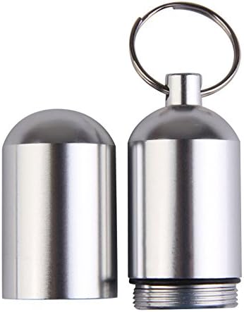 Privezak za ključeve, vodootporni jednokomorni Organizator pilula od nerđajućeg čelika prenosiva kutija za pilule od legure aluminijuma