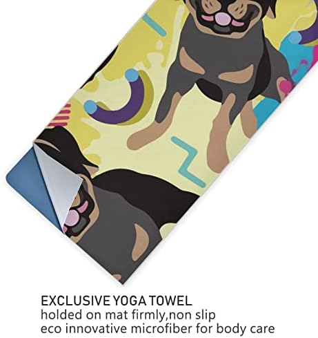 Pokrivač sa agencije i rotweiler-akvarel-pas yoga ručnik joga mat ručnik