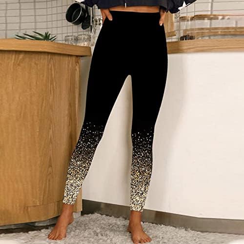 Yalfjv Yoga pantalone visokog struka sa džepovima za žene ženske sportske helanke visokog struka pantalone sa dugim printom pantalone za jogu pantalone