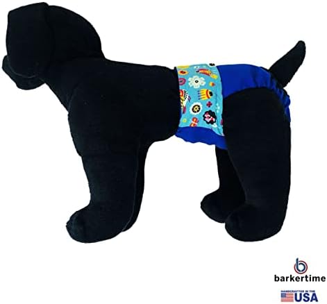 Barkertime tirkizna prolećna Bašta na plavoj Premium vodootpornoj peleni za pse, XL, bez rupe za rep - proizvedeno u SAD