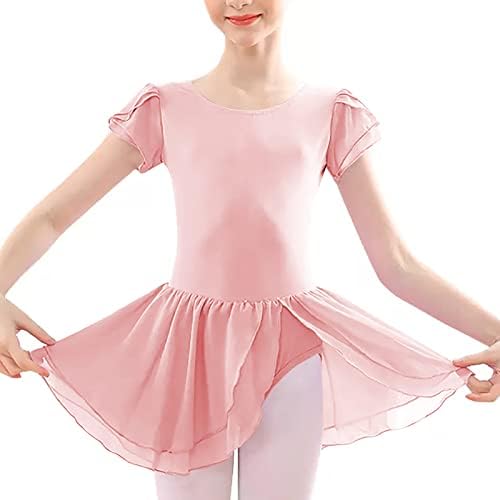 Coutgo triko za ples na leđima s blistavim lukom za djevojčice svjetlucavi baletni triko haljine sa Tutu 3-12 godina