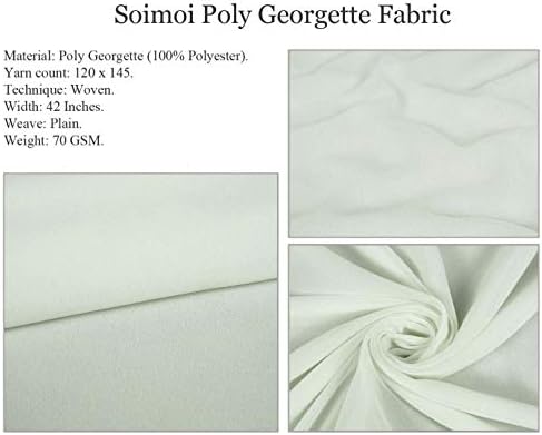 Soimoi poliester Georgette Fabric Dot & amp; geometrijski Shirting Print Fabric by the Yard 42 Inch Wide
