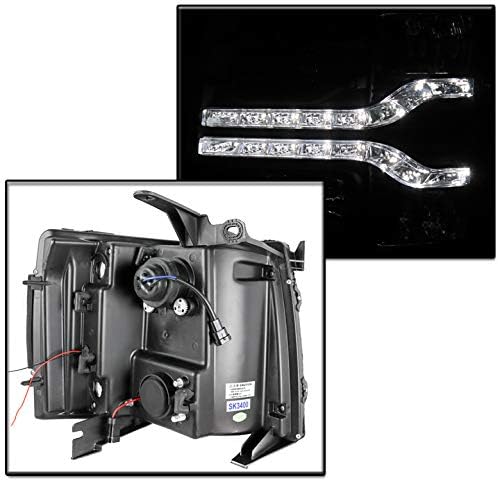 ZMAUTOPARTS LED DRL Crni projektor farovi farovi sa 6,25 plava LED DRL svjetla za Chevy Silverado 2007-2013