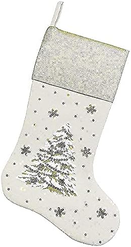 Comfy sat puštaj sakupljanje snijega, paket od 4, 18 x11 božićno stablo pahulje čarapa za božićne ukrase, set od 4
