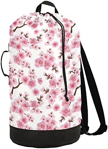 Cherry Blossom torba za veš veliki ruksak za teške uslove rada sa podesivim naramenicama za putovanja organizator prljave odjeće za studente vodootporna ružičasta