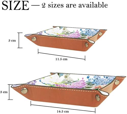 Vodenicolor Lilac Peony Cvjetovi Skladišni nosač Kožne hvataljke Nakit Lay kockice Box Bedside Lay Key Telefon Promijeni satovi ulazni