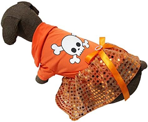 Petitebella štene odjeća za pseće haljine kostur narančasta pamučna majica
