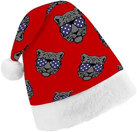 Cool Crni Leopard Božić Santa šešir za crveni Božić kapa Holiday Favors Nova Godina Svečana potrepštine