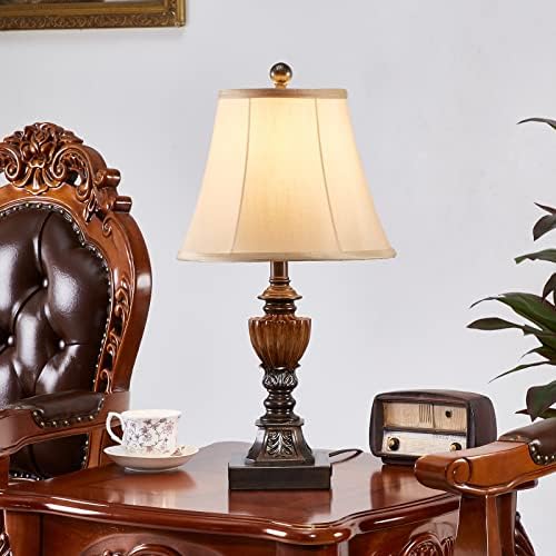 Drawealth kontrola dodira tradicionalna stolna lampa Set 2,3-Smjernih lampi za noćne ormariće na farmi sa mogućnošću zatamnjivanja sa 2 USB porta za punjenje Vintage rustikalne Stolne lampe za radnu sobu u spavaćoj sobi