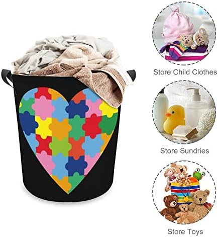 Svijest o autizmu srce korpa za veš torba torba za pranje kanta za skladištenje sklopiva visoka sa ručkama