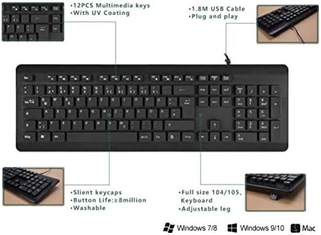 BoxWave tastatura kompatibilna sa Lenovo Legion 5i Pro-AquaProof USB tastaturom, periva vodootporna vodootporna USB tastatura - Jet