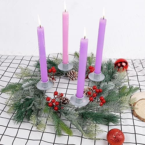 Hausse božićni dovezni vijenac, smreka za dovedbeni kalendar držač svijeća, ukrasi božićnih komada sa borovima i crvenim bobicama,