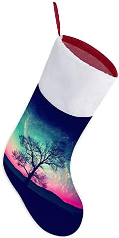 Crveni vanzemaljski krajolik Božićne čarape Čarape za čarape Xmas Tree Santa Ornamenti Viseći ukrase za kamin za odmor 16.5