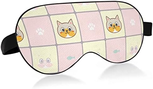 Unisex Sleep maska ​​za oči Kitty-Fish-Cat-Paw-tisak Noćna maska ​​Spavaća maska ​​Udobne omota za spavanje očiju