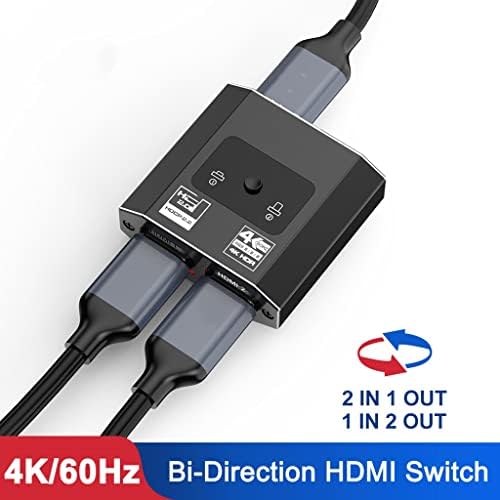 WDBBY HDMI Switter 4K HDMI razdjelnik dvosmjernog 1x2 / 2x1 adapter HDMI prekidač HDMI prekidač za PS4 HDMI prekidač