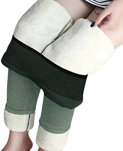 WXHN ženska modna debela runa obložena nogama retro uzorka dugačke gumene gumene gumene elastične zimske tople hlače