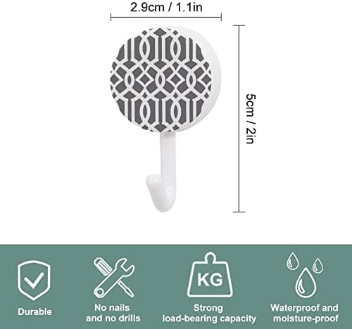 Sivi i bijeli marokanski trelcis uzorak okrugli plastični kuke za ponovno zakraćivanje ljepila za višekratnu zaštitu viseći zidne