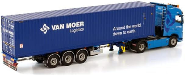za WSI za Volvo FH4 za globetrotter 4x2 kontejnerska prikolica - 3 osovine + 40ft kontejner za Van MOER 1:50 DIECAST kamion unaprijed