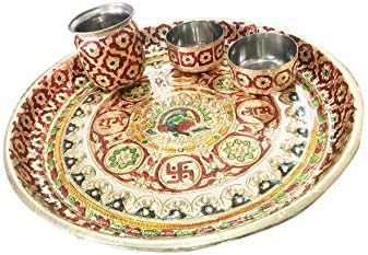 Karwachauth Special Jaipuri Pooja dizajner za rukotvorine Thali sa 2 Katori i Lota po indijskom kolekcionaru